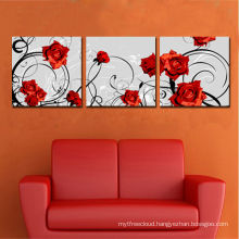 Discount Split 3pices Flower Rose Canvas Printing